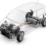 Batteriet i VW Twin-Up er placeret foran benzintanken under bagsædet.
