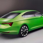 Skarpe streger præger Skoda Vision C, der er en 5-dørs coupé i Octavia størrelse.