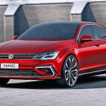 VWs designstudie NMC er sandsynligvis en forløber for næste Jetta. Enorme hjul og en bredde, der overgår Passats, giver et muskuløst udtryk.