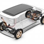 En ny elbils-platform gør det muligt at placere alle batterier i bunden af Budd-e. En elmotor til hver aksel sørger for firehjulstræk.